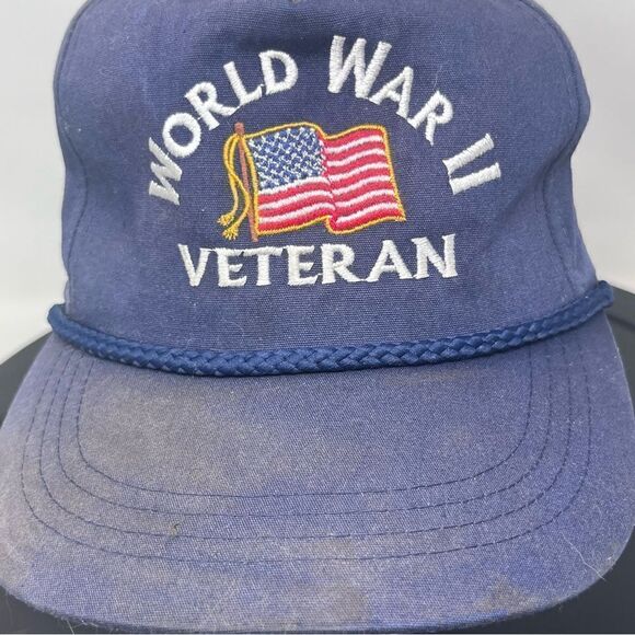 WW II Veteran Corded Snap Back Hat Bangor Maine - Picture 10 of 15